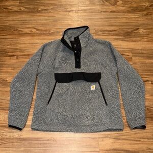 Carhartt Gray Sherpa Pullover with Black Trim